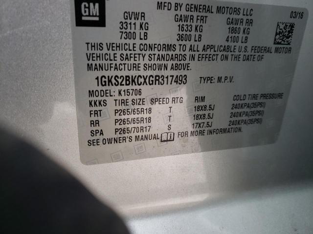 Photo 9 VIN: 1GKS2BKCXGR317493 - GMC YUKON SLT 