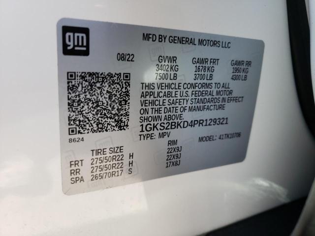 Photo 12 VIN: 1GKS2BKD4PR129321 - GMC YUKON SLT 