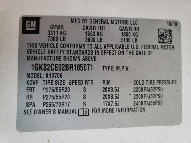 Photo 9 VIN: 1GKS2CE02BR185071 - GMC YUKON SLT 