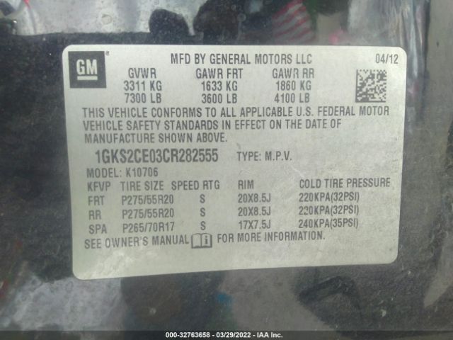 Photo 8 VIN: 1GKS2CE03CR282555 - GMC YUKON 