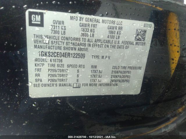 Photo 8 VIN: 1GKS2CE04ER122509 - GMC YUKON 