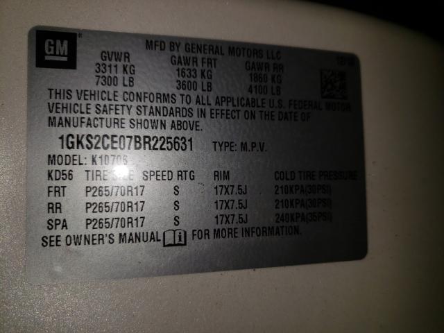 Photo 9 VIN: 1GKS2CE07BR225631 - GMC YUKON SLT 