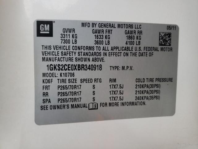 Photo 9 VIN: 1GKS2CE0XBR340918 - GMC YUKON SLT 