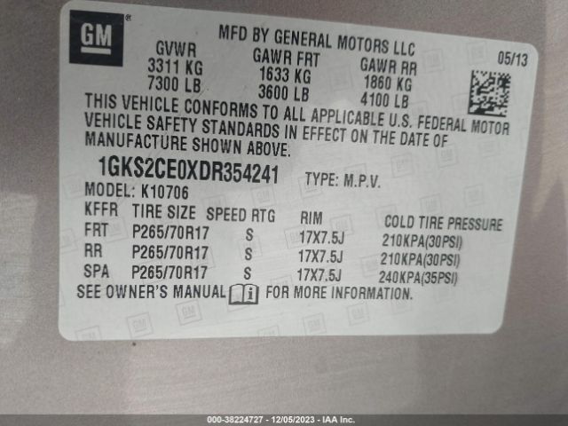 Photo 8 VIN: 1GKS2CE0XDR354241 - GMC YUKON 