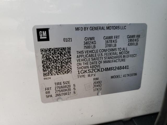 Photo 12 VIN: 1GKS2CKD4MR248441 - GMC YUKON AT4 