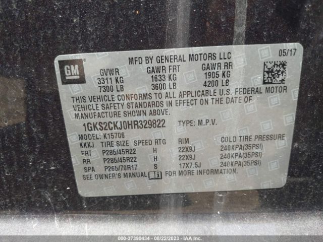 Photo 8 VIN: 1GKS2CKJ0HR329822 - GMC YUKON 