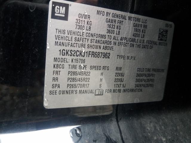 Photo 9 VIN: 1GKS2CKJ1FR687962 - GMC YUKON DENA 