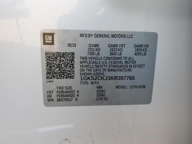 Photo 12 VIN: 1GKS2CKJ1KR357765 - GMC YUKON DENA 