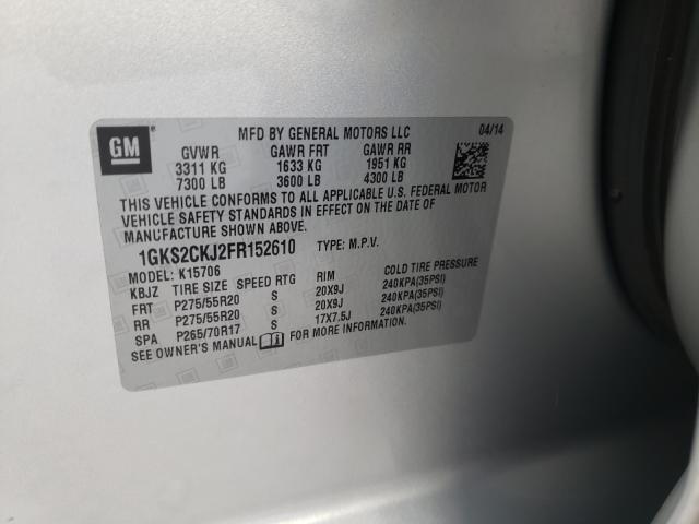 Photo 9 VIN: 1GKS2CKJ2FR152610 - GMC YUKON DENA 