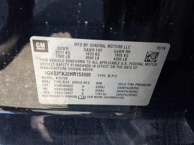 Photo 9 VIN: 1GKS2CKJ2HR153999 - GMC YUKON DENA 