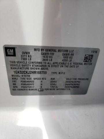 Photo 9 VIN: 1GKS2CKJ2HR168759 - GMC YUKON DENA 