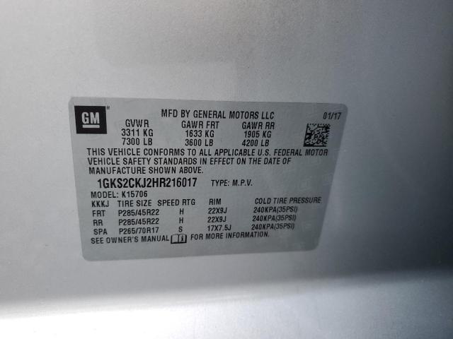 Photo 12 VIN: 1GKS2CKJ2HR216017 - GMC YUKON DENA 