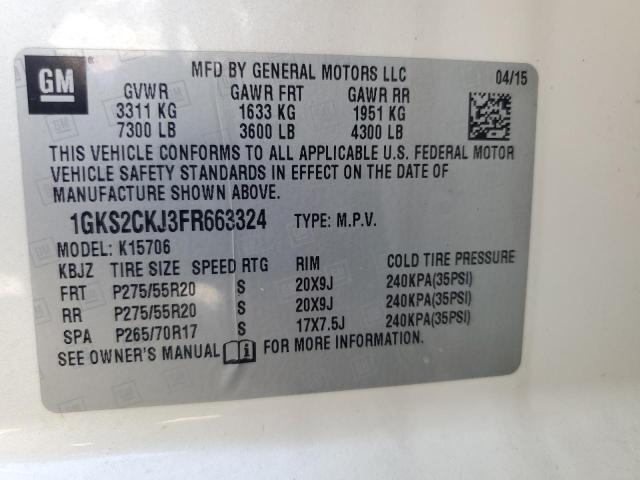 Photo 12 VIN: 1GKS2CKJ3FR663324 - GMC YUKON DENA 