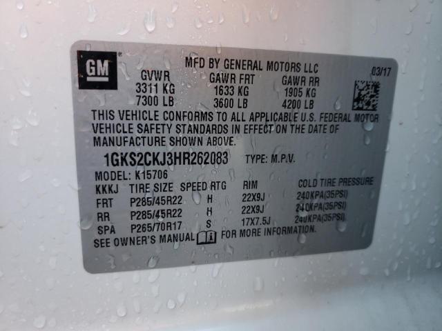 Photo 12 VIN: 1GKS2CKJ3HR262083 - GMC YUKON DENA 