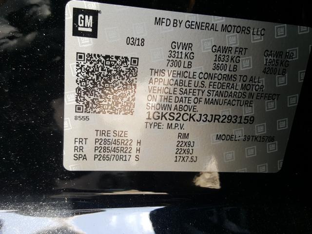 Photo 9 VIN: 1GKS2CKJ3JR293159 - GMC YUKON DENA 