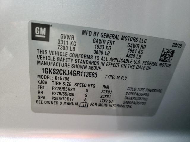 Photo 9 VIN: 1GKS2CKJ4GR113583 - GMC YUKON DENA 