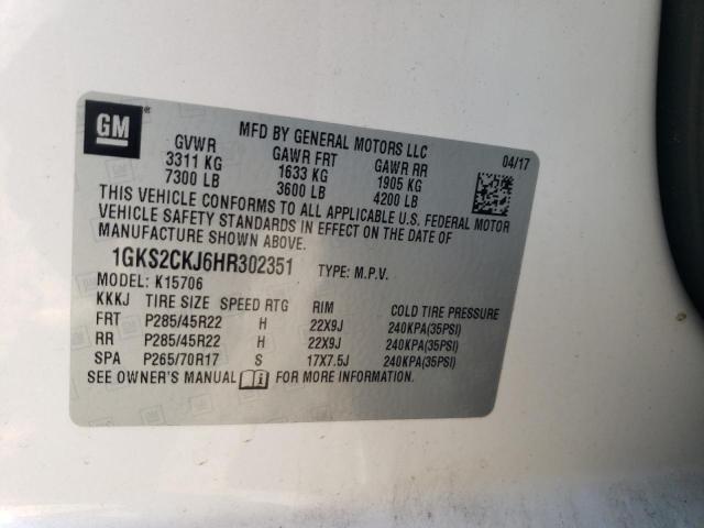 Photo 12 VIN: 1GKS2CKJ6HR302351 - GMC YUKON DENA 