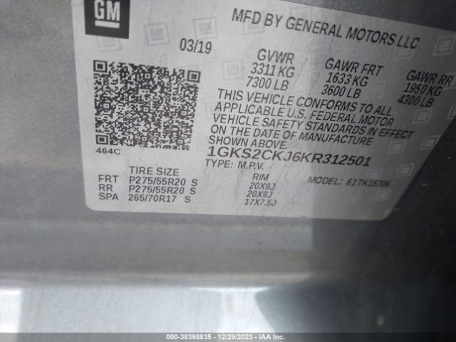 Photo 8 VIN: 1GKS2CKJ6KR312501 - GMC YUKON 