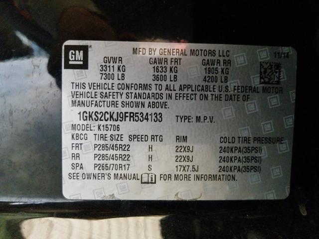 Photo 9 VIN: 1GKS2CKJ9FR534133 - GMC YUKON DENA 