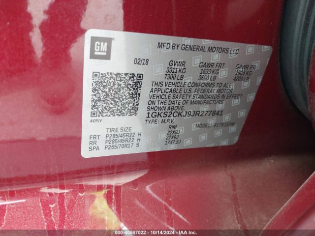 Photo 8 VIN: 1GKS2CKJ9JR277841 - GMC YUKON 