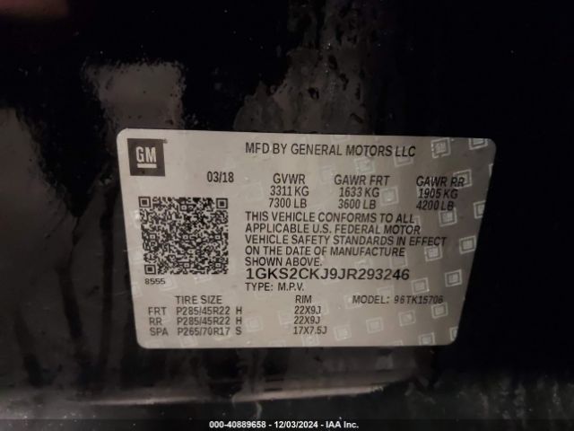 Photo 8 VIN: 1GKS2CKJ9JR293246 - GMC YUKON 