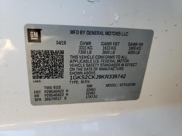 Photo 12 VIN: 1GKS2CKJ9KR339742 - GMC YUKON DENA 