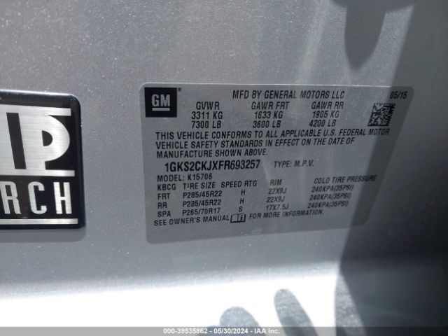 Photo 8 VIN: 1GKS2CKJXFR693257 - GMC YUKON 