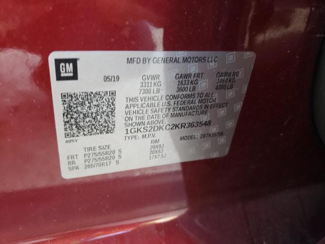 Photo 12 VIN: 1GKS2DKC2KR363548 - GMC YUKON SLT 