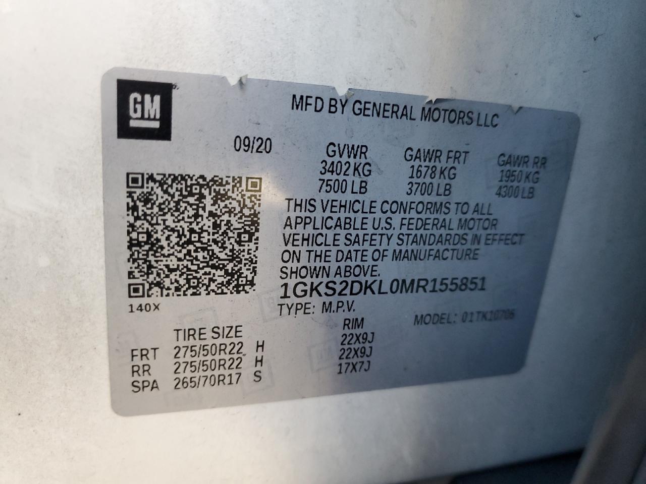 Photo 12 VIN: 1GKS2DKL0MR155851 - GMC YUKON 