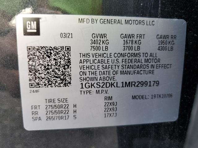 Photo 9 VIN: 1GKS2DKL1MR299179 - GMC YUKON DENA 