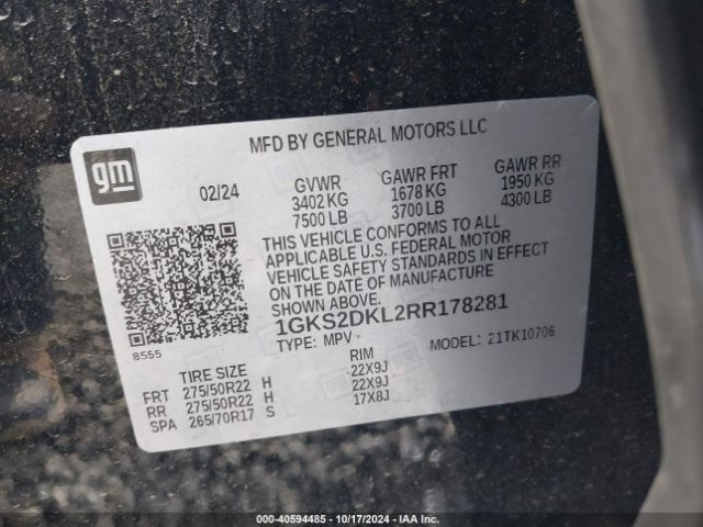 Photo 8 VIN: 1GKS2DKL2RR178281 - GMC YUKON 