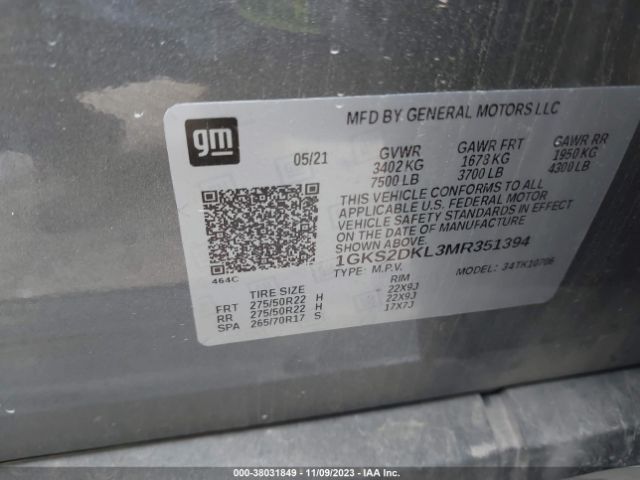 Photo 8 VIN: 1GKS2DKL3MR351394 - GMC YUKON 