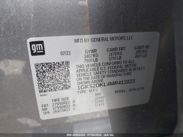 Photo 8 VIN: 1GKS2DKL4MR413823 - GMC YUKON 