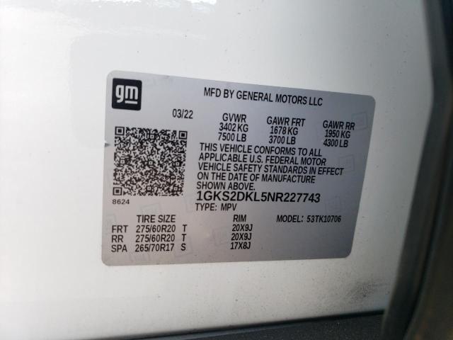 Photo 13 VIN: 1GKS2DKL5NR227743 - GMC YUKON DENA 