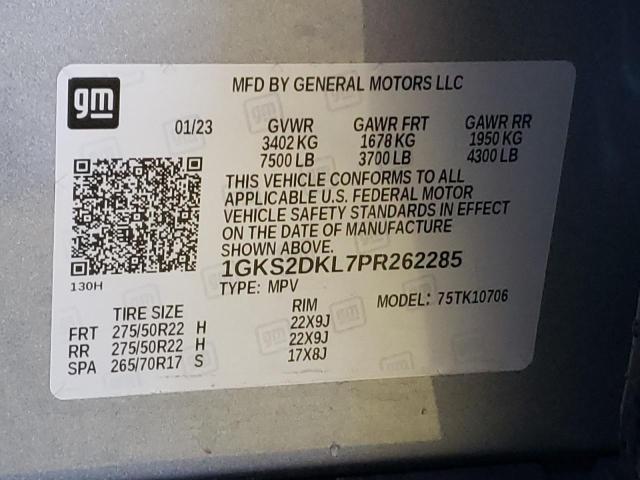 Photo 12 VIN: 1GKS2DKL7PR262285 - GMC YUKON DENA 