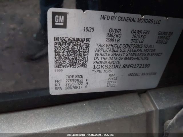 Photo 8 VIN: 1GKS2DKL8MR172199 - GMC YUKON 