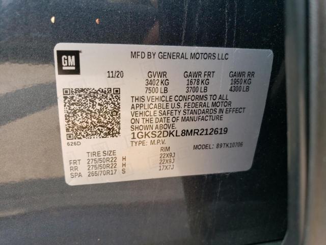 Photo 12 VIN: 1GKS2DKL8MR212619 - GMC YUKON DENA 