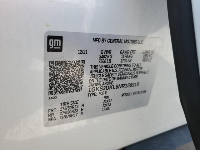 Photo 13 VIN: 1GKS2DKL8NR159910 - GMC YUKON DENA 