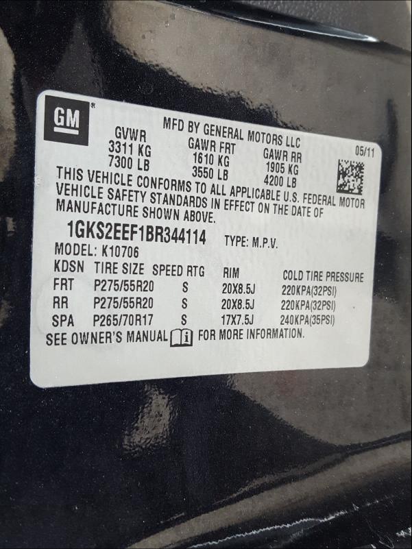 Photo 9 VIN: 1GKS2EEF1BR344114 - GMC YUKON 