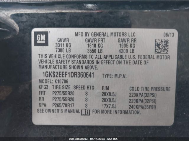 Photo 8 VIN: 1GKS2EEF1DR360641 - GMC YUKON 