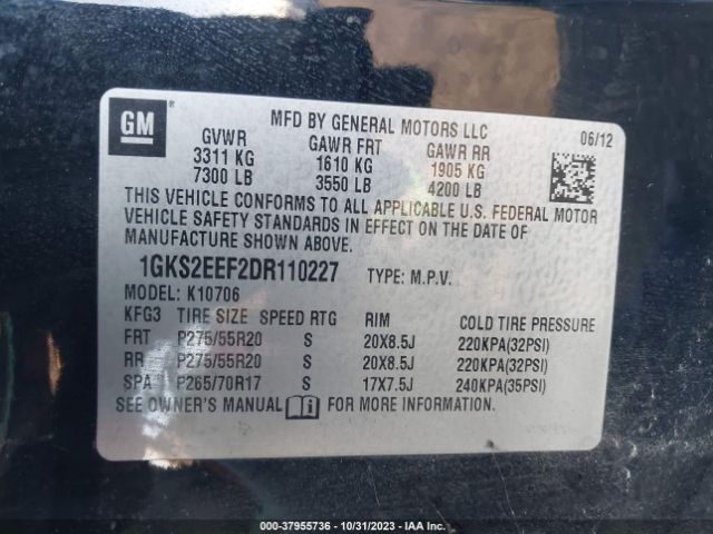 Photo 8 VIN: 1GKS2EEF2DR110227 - GMC YUKON 