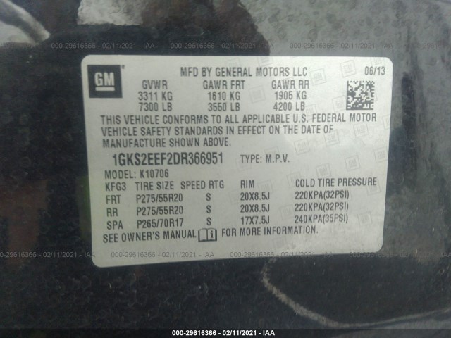 Photo 8 VIN: 1GKS2EEF2DR366951 - GMC YUKON 