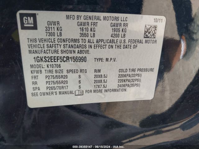 Photo 8 VIN: 1GKS2EEF5CR156990 - GMC YUKON 