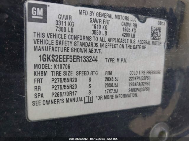 Photo 8 VIN: 1GKS2EEF5ER133244 - GMC YUKON 