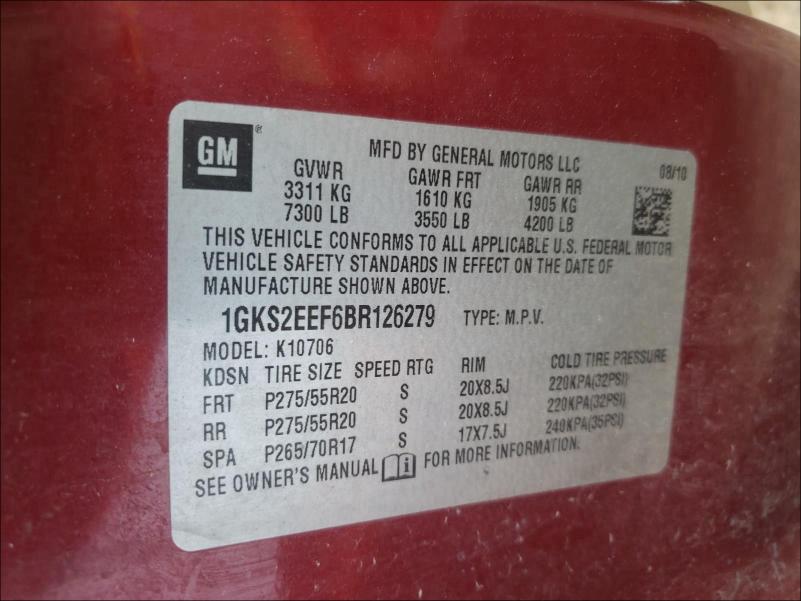 Photo 9 VIN: 1GKS2EEF6BR126279 - GMC YUKON DENA 