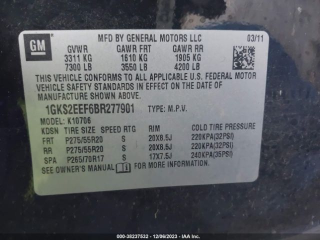 Photo 8 VIN: 1GKS2EEF6BR277901 - GMC YUKON 