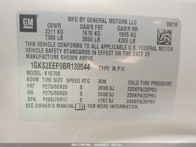 Photo 8 VIN: 1GKS2EEF9BR139544 - GMC YUKON 