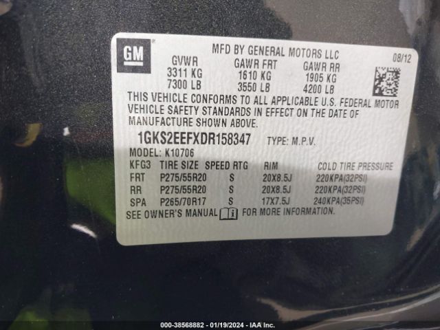 Photo 8 VIN: 1GKS2EEFXDR158347 - GMC YUKON 