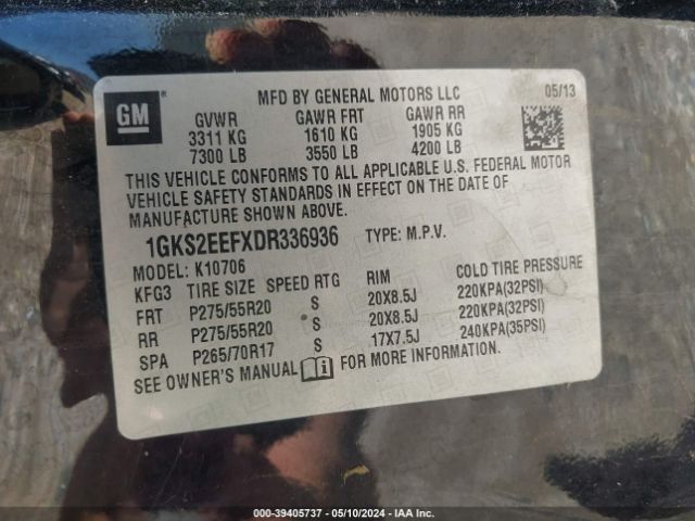 Photo 8 VIN: 1GKS2EEFXDR336936 - GMC YUKON 