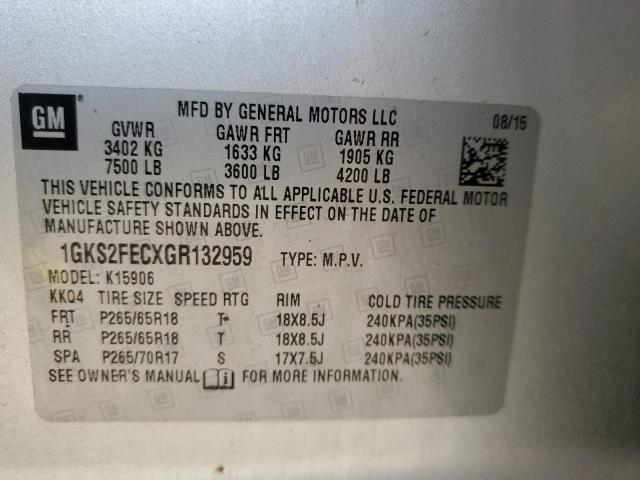 Photo 12 VIN: 1GKS2FECXGR132959 - GMC YUKON XL K 